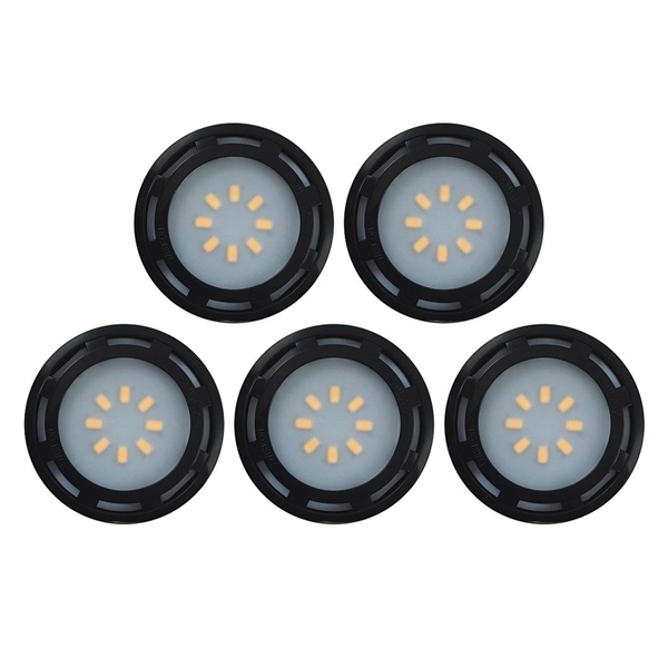 Westek PUCK LIGHT BLK LED, 5PK KBLD-L5B-N1